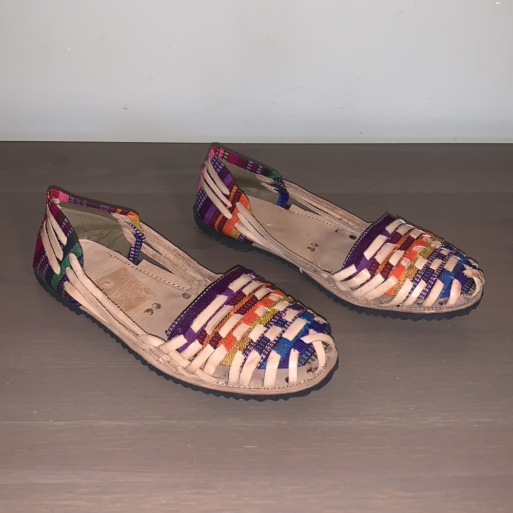 🆕 Handmade Boho Woven Leather and Textile Flats - Women’s Size 39 - Picture 4 of 7